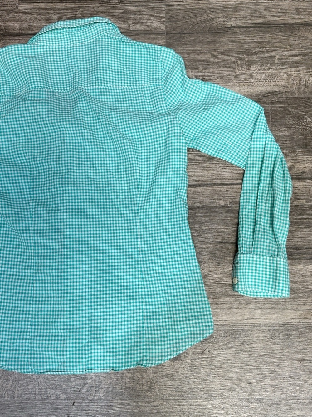 J.Crew The Perfect Shirt Women’s Size M Green White Gingham Button Down - Picture 9 of 9